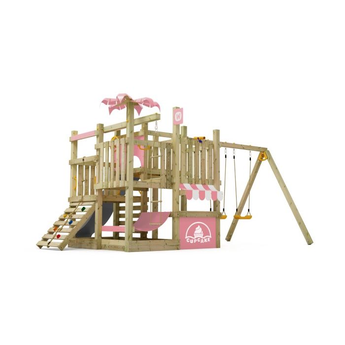 Swing set Wickey BananaBeach with SuperSwing Anthracite - Pastel pink 10050007000