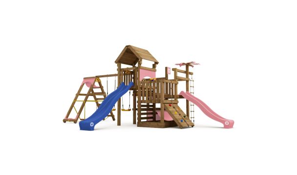 Playset Wickey Jungle Joypark with Surfswing Royal blue - Pastel pink 10120218010100