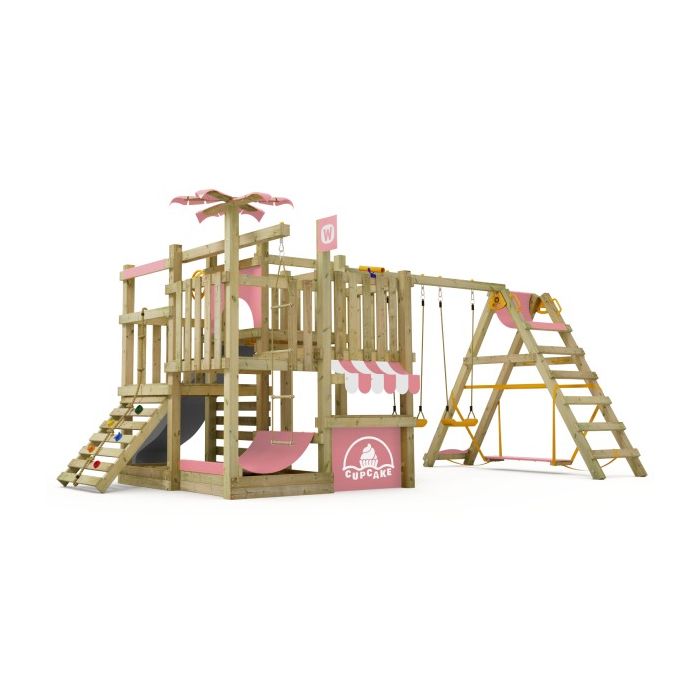 Swing set Wickey BananaBeach with SurfSwing Anthracite - Pastel pink 10060007000